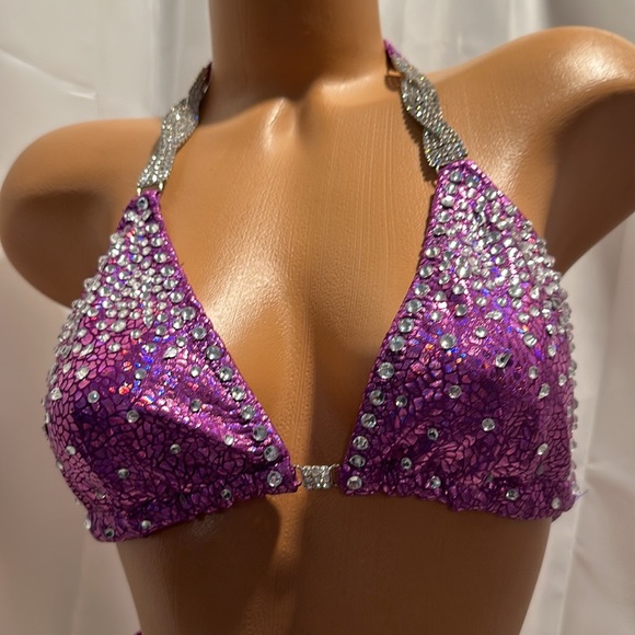 Npc competition purple figure suit 34B cup small bottoms handmade new - Picture 2 of 6